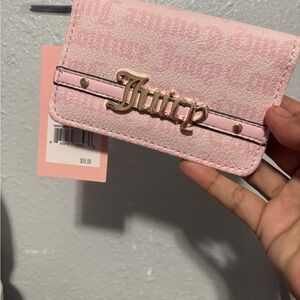 Juicy Couture Light Pink Card Holder with Gold Accent